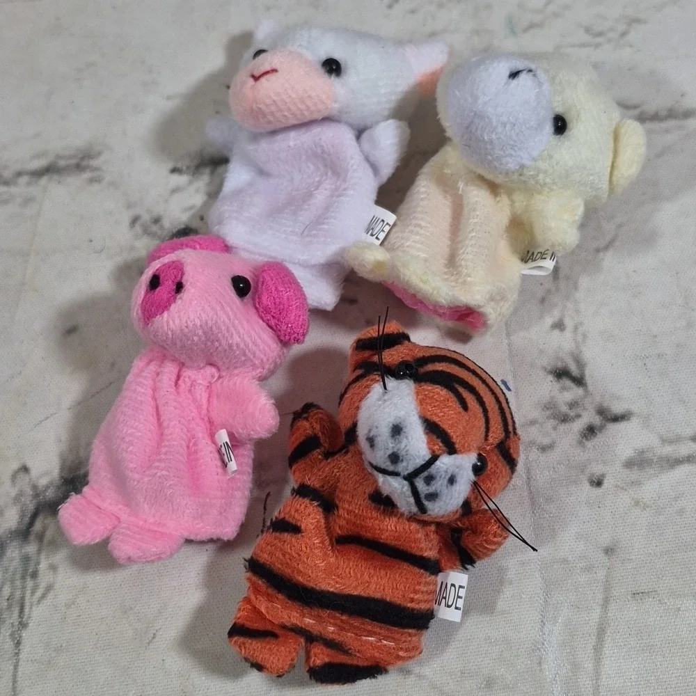 Finger Puppets Mini‎ Animals Large Lot Of 21 Some Pairs Bunnies Tiger Pig Frog